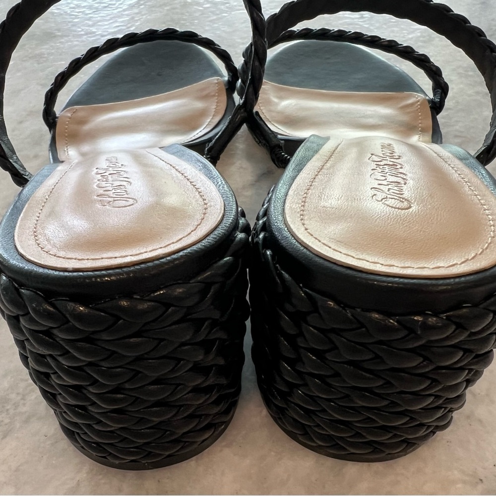 Saks Fifth Avenue Black Braided Strap Women's Sandals size 7.5 - Picture 5 of 13